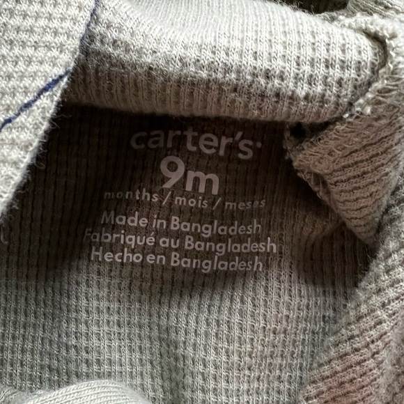 Infant baby 9M Carter’s green zip up jumpsuit - Picture 3 of 6